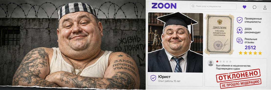 ZOON, скрывая информацию о преступлениях специалистов, вводит потребителей в заблуждение относительно их добросовестности